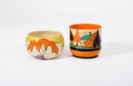 Clarice Cliff (1899-1972) An Alpine Trees and House pattern fern pot