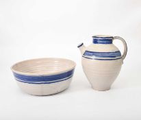 Carter Stabler, and Adams A large early Poole Pottery Ewer and basin