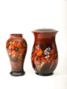 William Moorcroft (1872-1945) for Moorcroft Pottery, A large Flambe Orchid lamp base, circa 1937