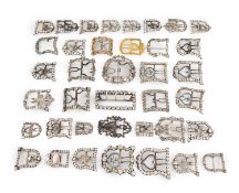 A collection of 18th century paste shoe buckles,