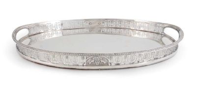 A mid-19th century German silver tray,