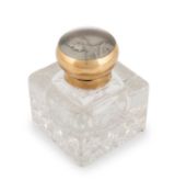 A Victorian 9-carat gold-mounted inkwell,