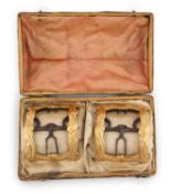 A cased pair of George III gold buckles,