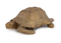 A Victorian novelty brass tortoise inkstand,