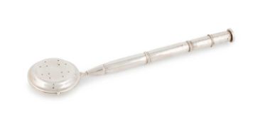 A Edwardian novelty silver bed warming pan stamp and sealing wax case,