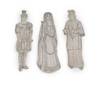 Three novelty American silver page markers,