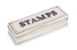 An Edwardian silver stamp box,