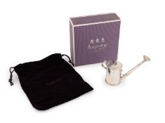 A novelty Victorian silver watering can inkwell and dip pen,