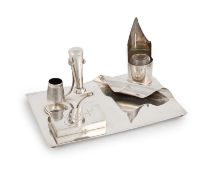 A late-Victorian silver desk stand,