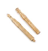 An American gold and gilt metal combination dip pen and pencil,