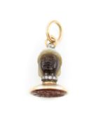 A George III gold-mounted agate fob seal,