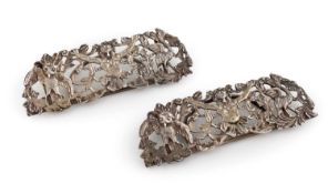 A pair of Victorian Scottish silver menu card holders,