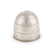 A Victorian silver beehive condiment pot set,