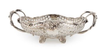 A Victorian silver two-handled basket,