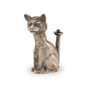 A novelty silver cat table lighter,