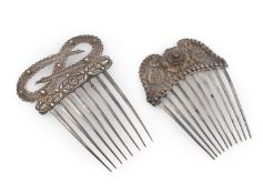 Two George III silver combs,