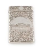 A Victorian silver engraved 'Castle-top' cigar case, The Fitzwilliam Museum, Cambridge,