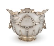 A silver Monteith punch bowl,