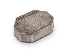 A late-17th century silver snuff/spice box,