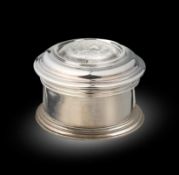 A George I silver toilet box,