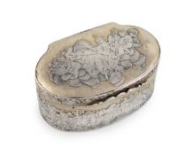 An 18th century Russian silver, silver-gilt and niello work snuff box,