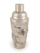 An early-20th century Chinese export silver cocktail shaker,