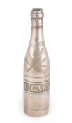 An early-20th century American electroplated bottle cigar holder,