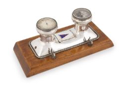An Edwardian yachting interest silver-mounted inkstand,