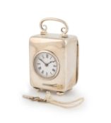An Edwardian silver travelling clock,