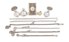 An early-20th century American silver clock,