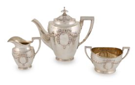 λ A three-piece Swedish silver coffee set,