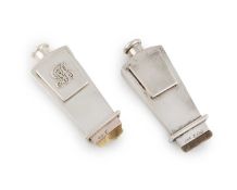 Two late-Victorian silver stamp cases and moisteners,