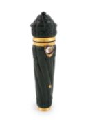 An 18th century German gold-mounted bloodstone etui,