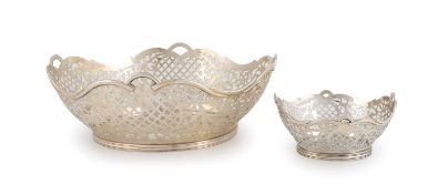 Two graduated modern Dutch silver baskets,