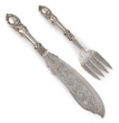 A pair of Victorian silver fish servers,