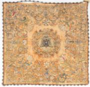 A VELVET NEDDLEWORK COVERLET