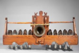 AN EARLY 19TH CENTURY CONTINENTAL PINE SPOON RACK