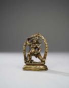A SMALL TIBETAN BRONZE FIGURE OF VAJRAPANI