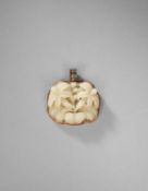 A CHINESE WHITE JADE 'DAYLILY' PLAQUE