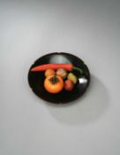 A GROUP OF SIX CERAMIC FRUIT ON A CHINESE SONG-STYLE DISH