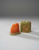 A CHINESE TIANHUANG 'FIVE DRAGON' CARVED SEAL
