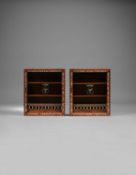 λ A PAIR OF CHINESE MOTHER OF PEARL-INLAID ROSEWOOD DISPLAY CABINETS
