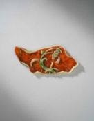 A CHINESE JADEITE 'LOTUS LEAF' TRAY
