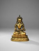 A TIBETAN GILT-BRONZE FIGURE OF AMITAYUS