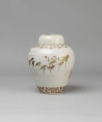 A JAPANESE VASE AND COVER WITH A PROCESSION OF INSECTS