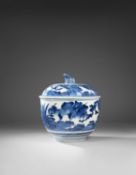 A LARGE JAPANESE ARITA BOWL AND COVER
