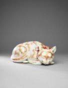 A LARGE JAPANESE KUTANI MODEL OF A CAT