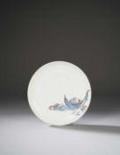 A RARE JAPANESE ARITA DISH WITH SPIDER AND WAVES