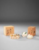 THREE JAPANESE BOXES AND COVERS