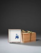 A JAPANESE ARITA SQUARE FOOTED DISH